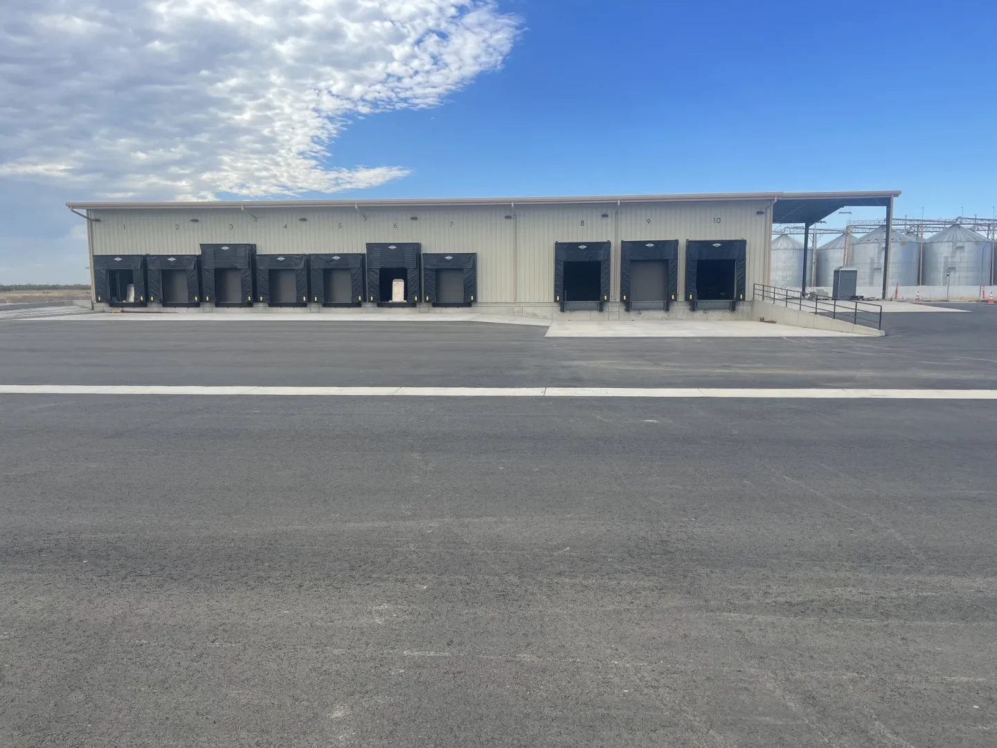 exterior view of loading docks